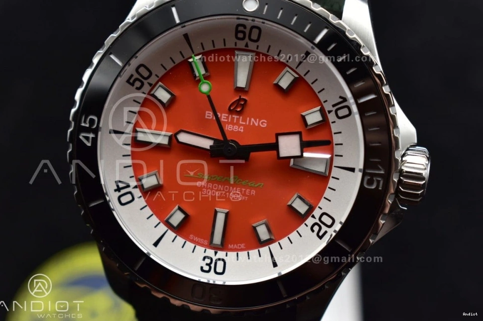Rubber Strap Orange on Dial Edition Best SS BLSF 1:1 Automatic Green SuperOcean 42 A2824 0507